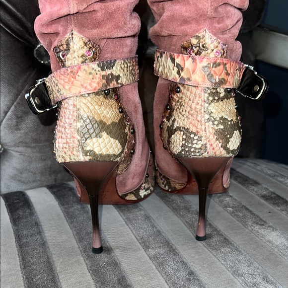 👑 El Dantés "Hecho a Mano" Spain Vintage Snakeskin & Suede Boots 👑 - Picture 7 of 9